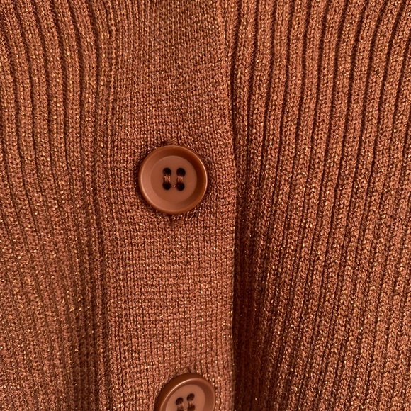 CAMILA COELHO Alena Brown Metallic Micro Cardigan size medium - Picture 7 of 8